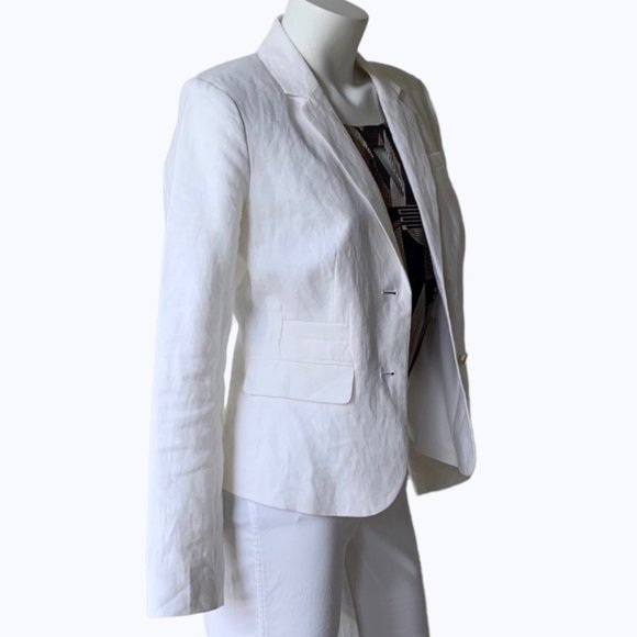 _ Banana Republic Vintage White Linen Tailored Suit Blazer - size 6 - Picture 1 of 12